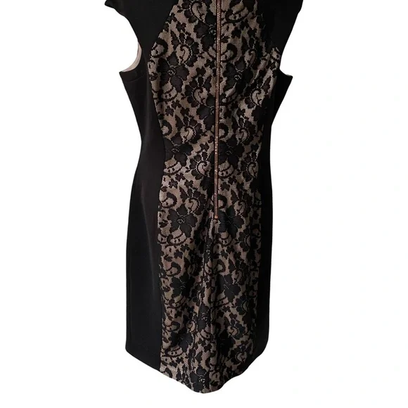 Db established Elegant Black and Cream Lace Dress size 14 lined - Picture 5 of 7